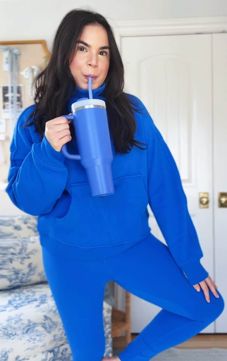 blue athleisure outfit